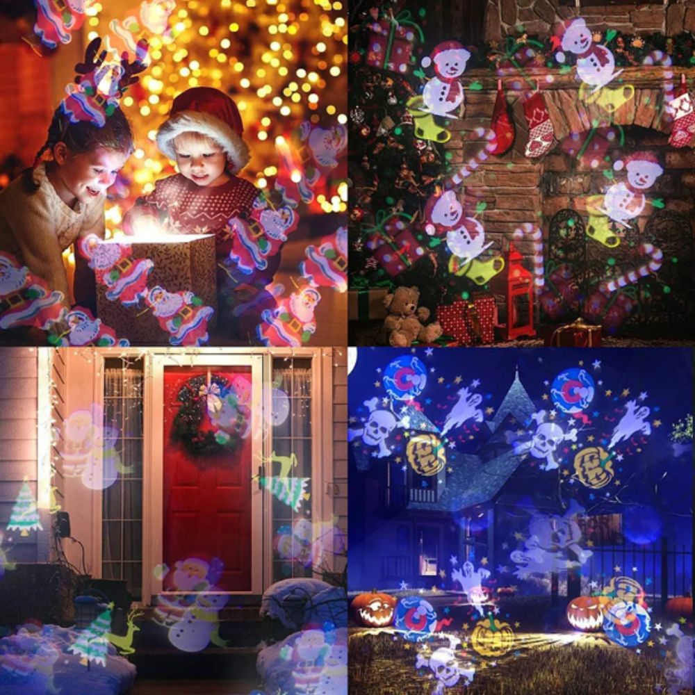 PROYECTOR NAVIDEÑO LASER LED 16 FIGURAS - Navidad Pro