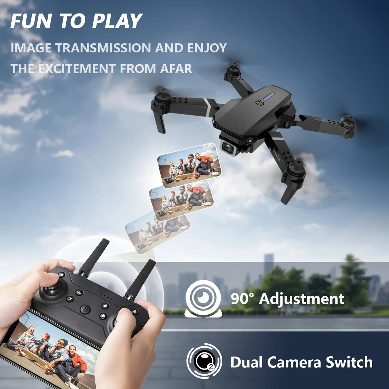 Combo Dron doble camara + Gafas de realidad virtual
