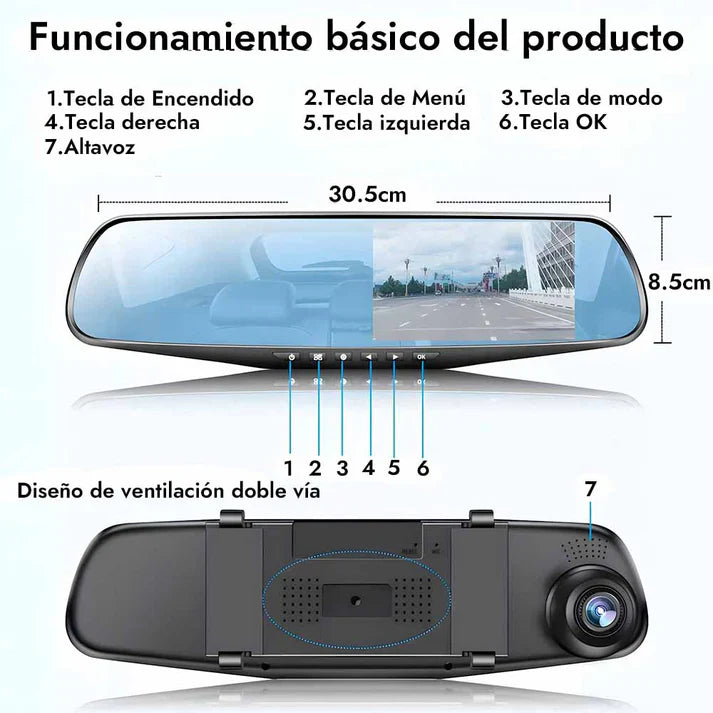 Espejo Retrovisor Doble Camara ®