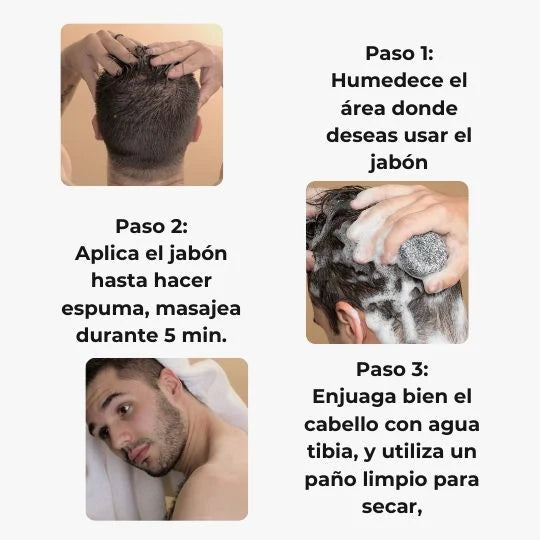 Shampoo en barra tipo jabón Anticanas