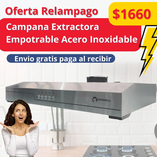 Campana Extractora Empotrable Acero Inoxidable 50cm