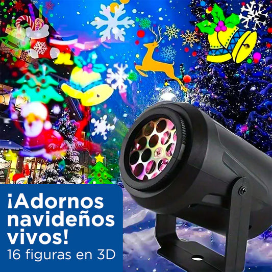 PROYECTOR NAVIDEÑO LASER LED 16 FIGURAS - Navidad Pro