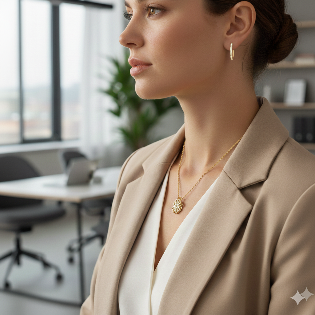 Collar de Trébol de Corazones + Aretes