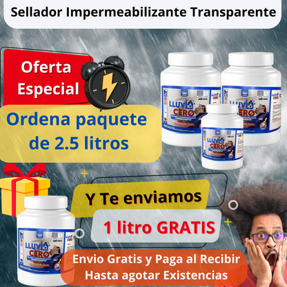 Sellador Impermeabilizante Transparente Lluvia Cero - Diferentes presentaciones y paquetes