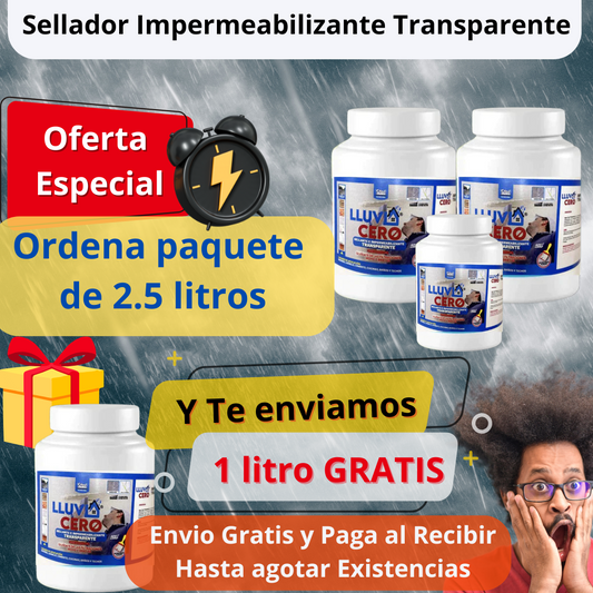 Sellador Impermeabilizante Transparente Lluvia Cero - Diferentes presentaciones y paquetes