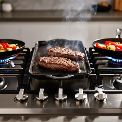 Estufa empotrable de acero inoxidable con 5 quemadores y comal