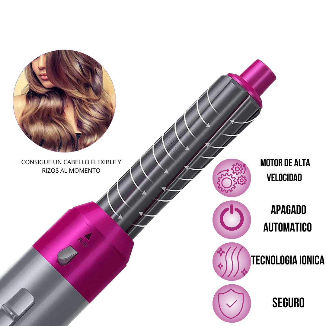 Rizadora 5 En 1 Cepillo Secador De Pelo